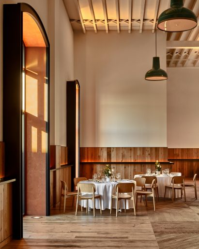 Events space with oak flooring