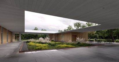 Sunken courtyard rendering for burden center