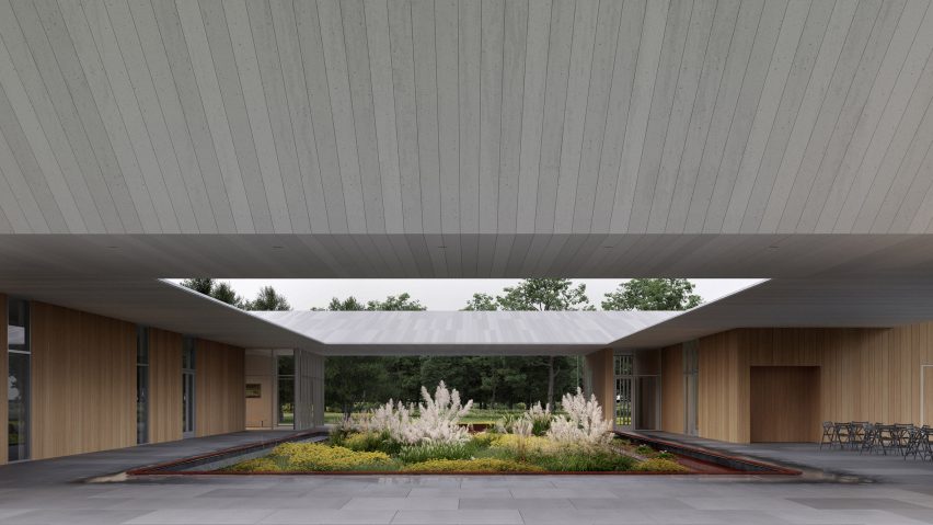 Burden Center Courtyard rendering