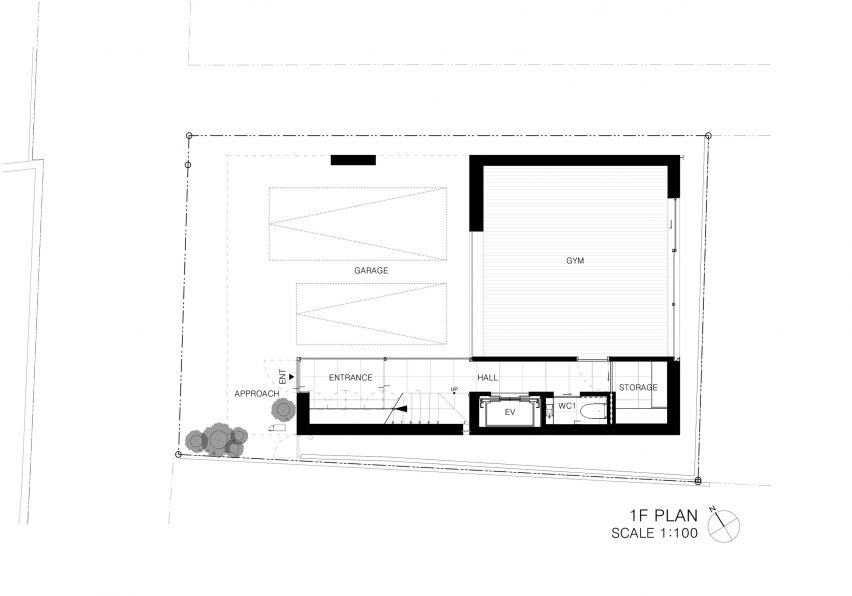 Floor plan of Espirit House in Tokyo by Apollo Architects & Associates