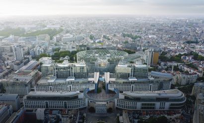 Aerial render of the renovated Paul-Henri Spaak building