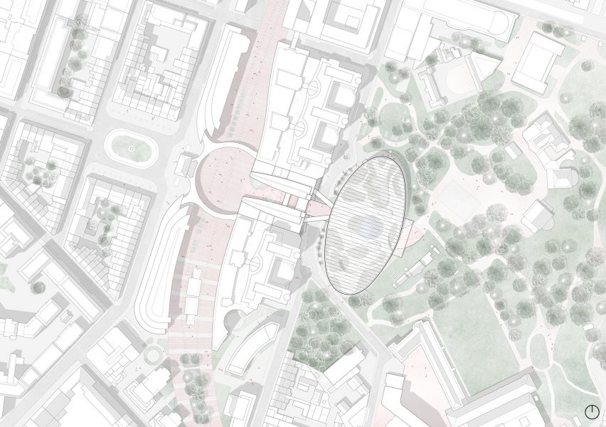 Site plan of the Paul-Henri Spaak building