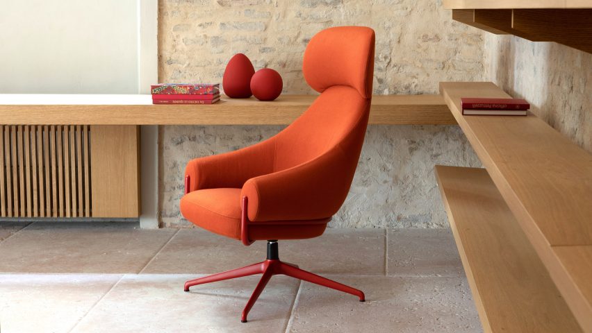 Red chair in a minimal interior