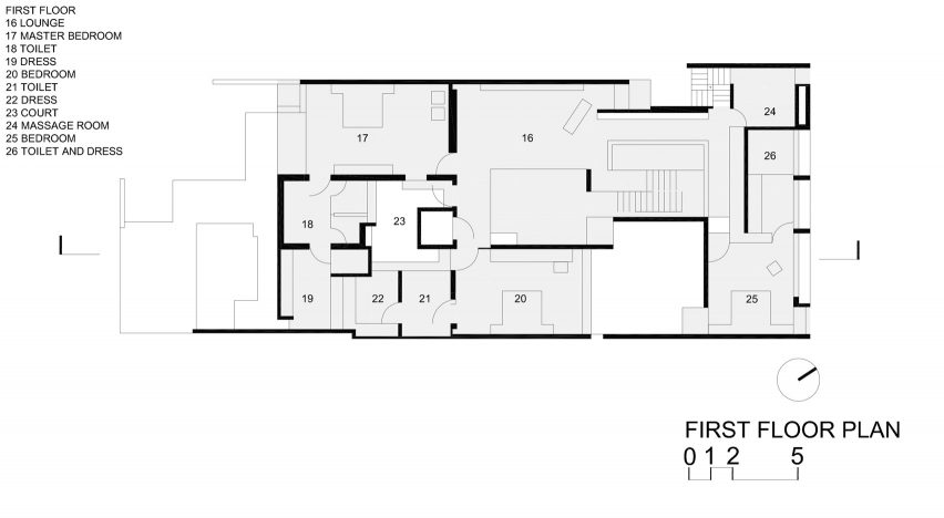 First floor plan of Cut Bend Fold Play house in India by Matharoo Associates