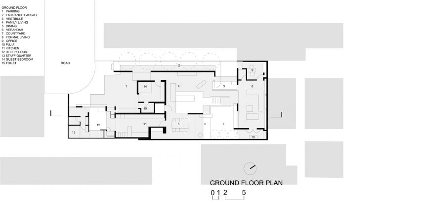 Ground floor plan of Cut Bend Fold Play house in India by Matharoo Associates