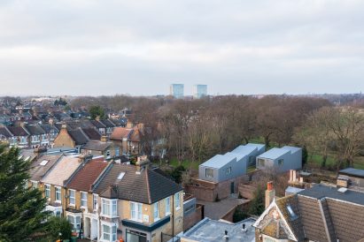Aerial view of homes in Newham, London