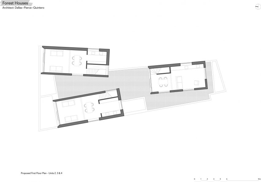 First floor plans of Forest Houses in London by Dallas Pierce Quintero