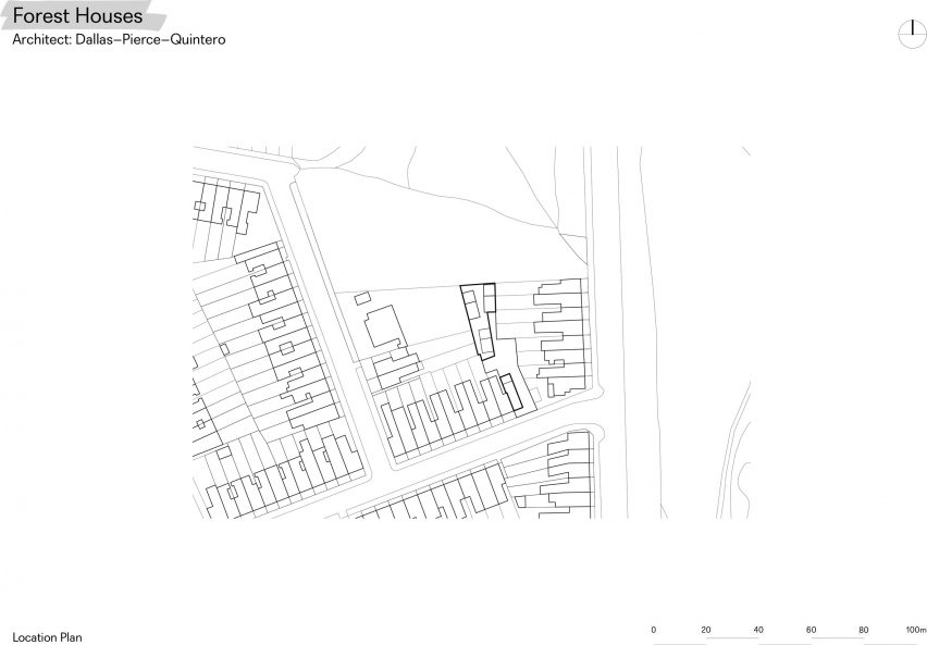 Site plan of Forest Houses in London by Dallas Pierce Quintero