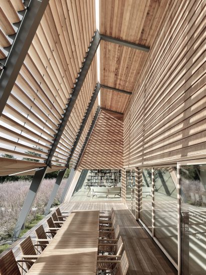 Wooden interior of Foster Retreat