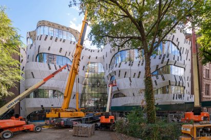 Gilder Center Facade under construction