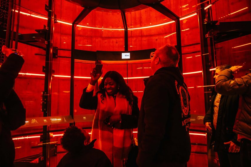 Lift 109 attraction in Battersea Power Station chimney by Ralph Appelbaum Associates and WilkinsonEyre