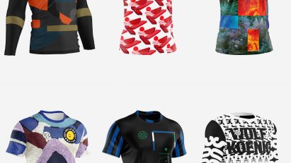 Six football shirts by Hen's Teeth