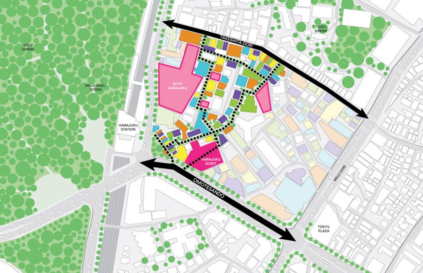 Illustration of Harajuku Quest in Tokyo by OMA