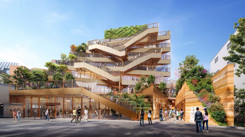 Tokyo building with multiple terraces