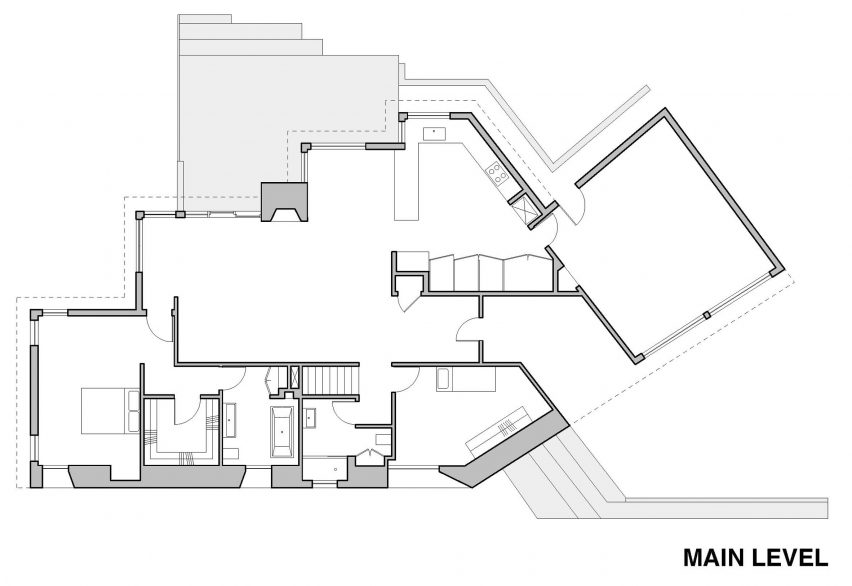 Highway House main level floor plan