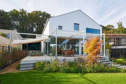 Metal-clad house beside woodland in Eindhoven