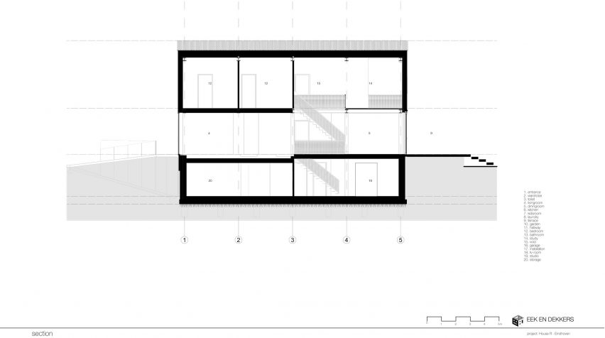 Section of House R by Eek en Dekkers in Eindhoven