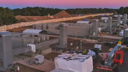 ICON BIG 3D-printed home community at dawn