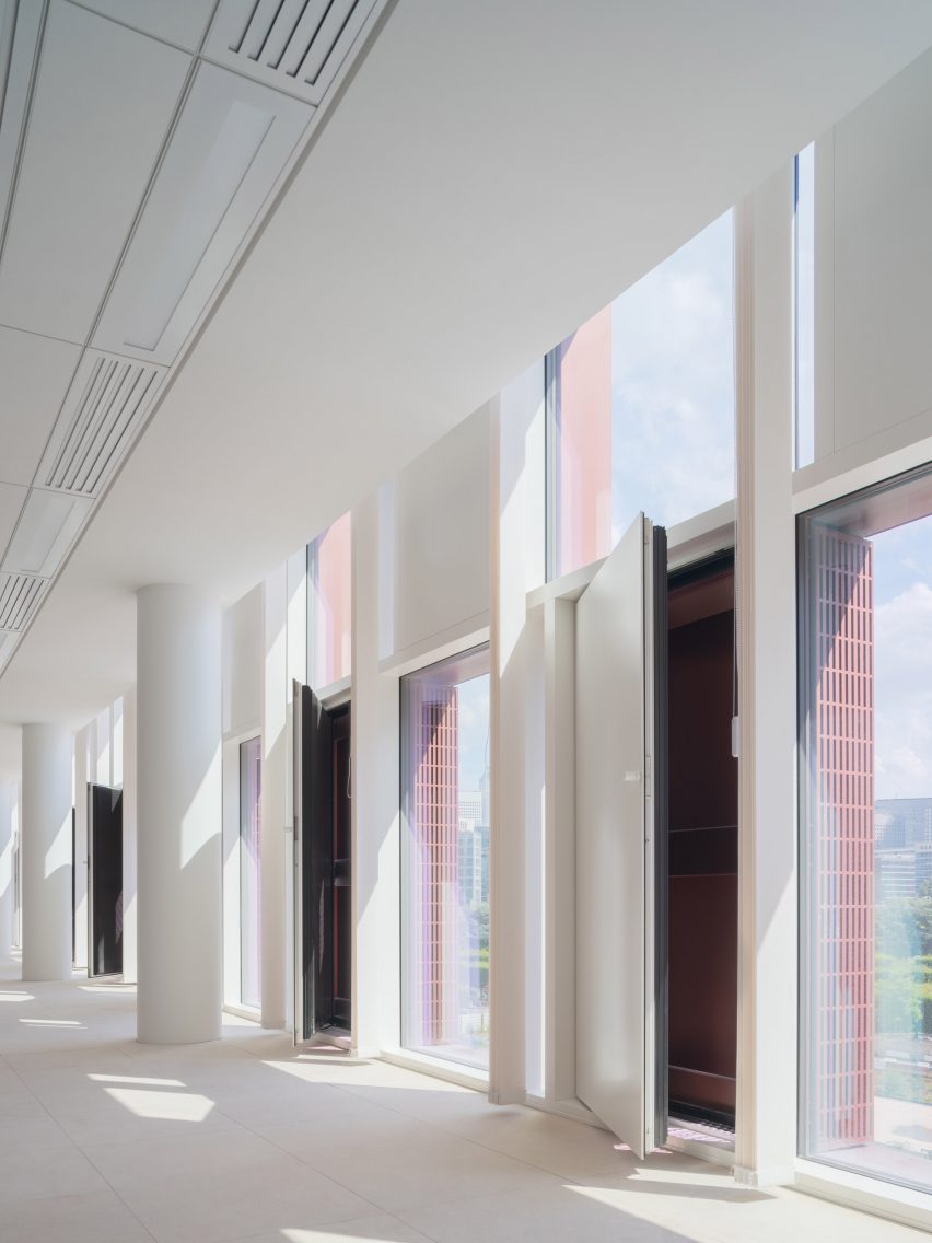 Interior of InDéfense office and Hôtel OKKO by 3XN in Paris