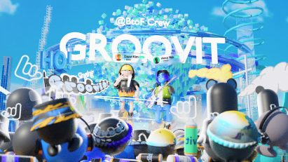 Visualisation of stage setting with futuristic characters