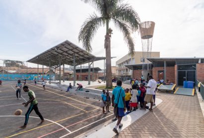 Courtyard of Kampala Community Centre by Kéré Architecture