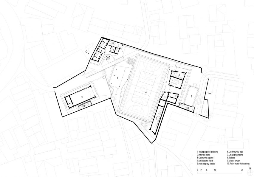 Floor plan of Kampala Community Centre by Kéré Architecture