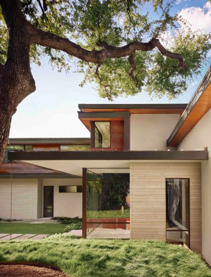 LaRue Architects Texas home with copper and stone