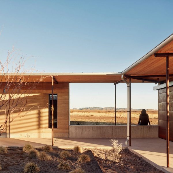 Courtyard of Marfa Ranch by Lake Flato