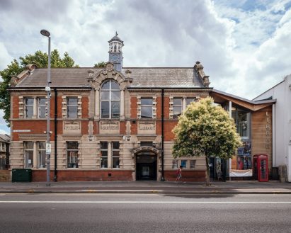 Victorian facade of Lea Bridge Library in London