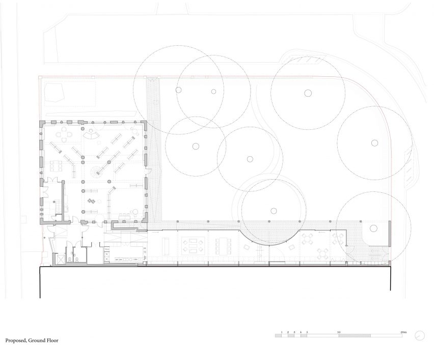Ground floor plan of Lea Bridge Library by Studio Weave