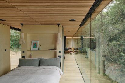 View of bedroom with glazed wall