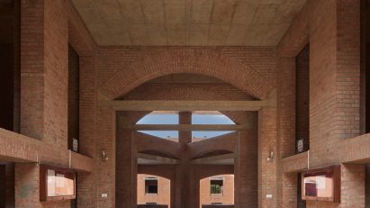Interior of IIMA by Louis Kahn