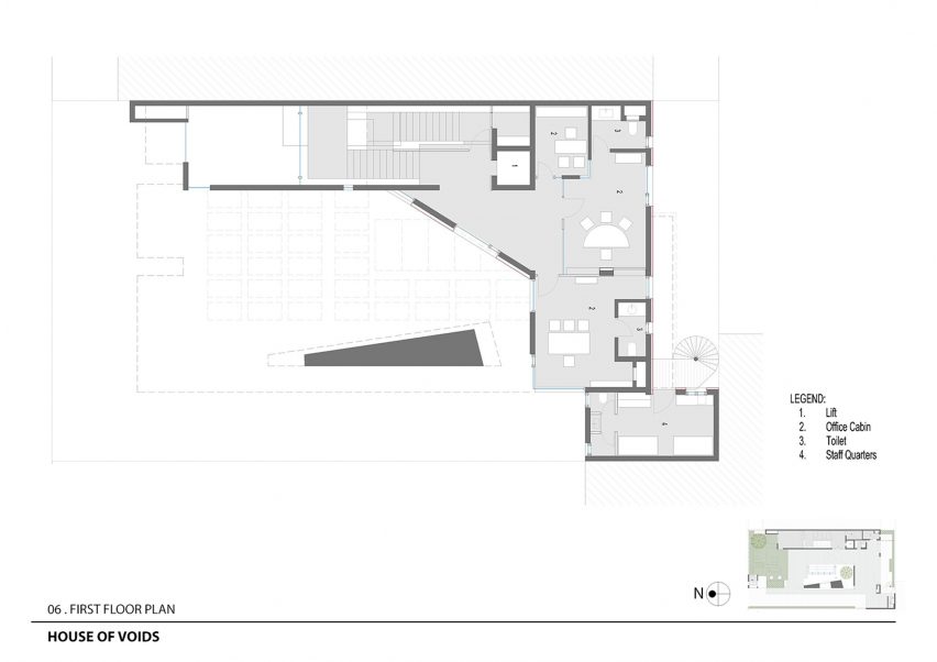 First floor plan of House of Voids by Malik Architecture