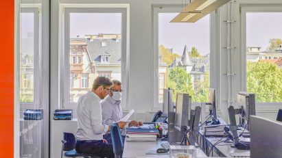 Interior image of a workspace at HGP Architekten Leben Kilian PartG mbB