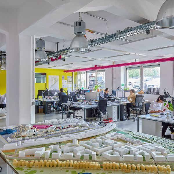 Interior image of a workspace at Asp Architekten