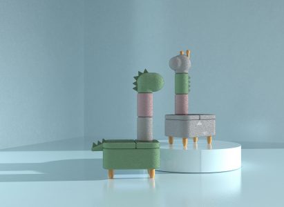 Items of furniture that mimic dinosaurs