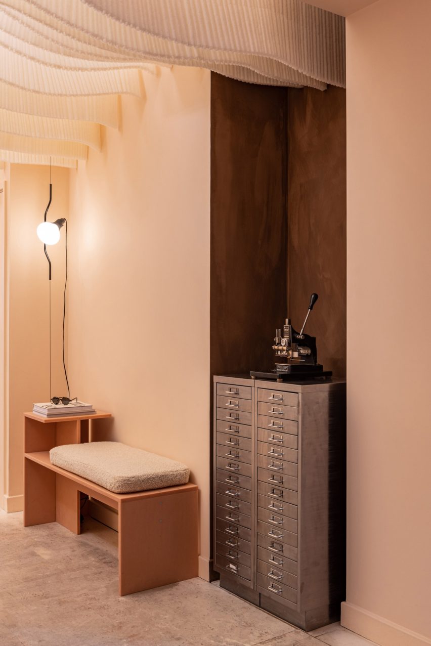 Interior of MONC eyewear store in Marylebone, London