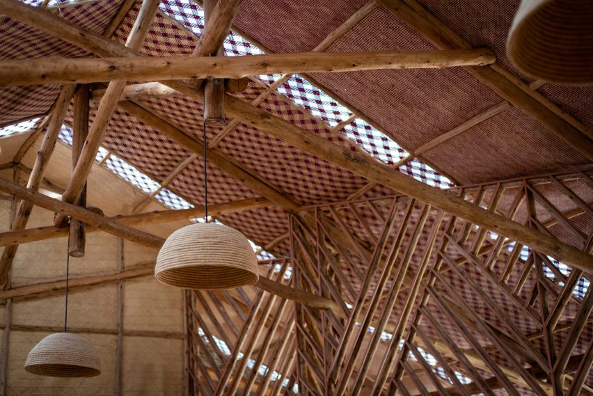 Interior roof structure of the Mustardseed Junior School