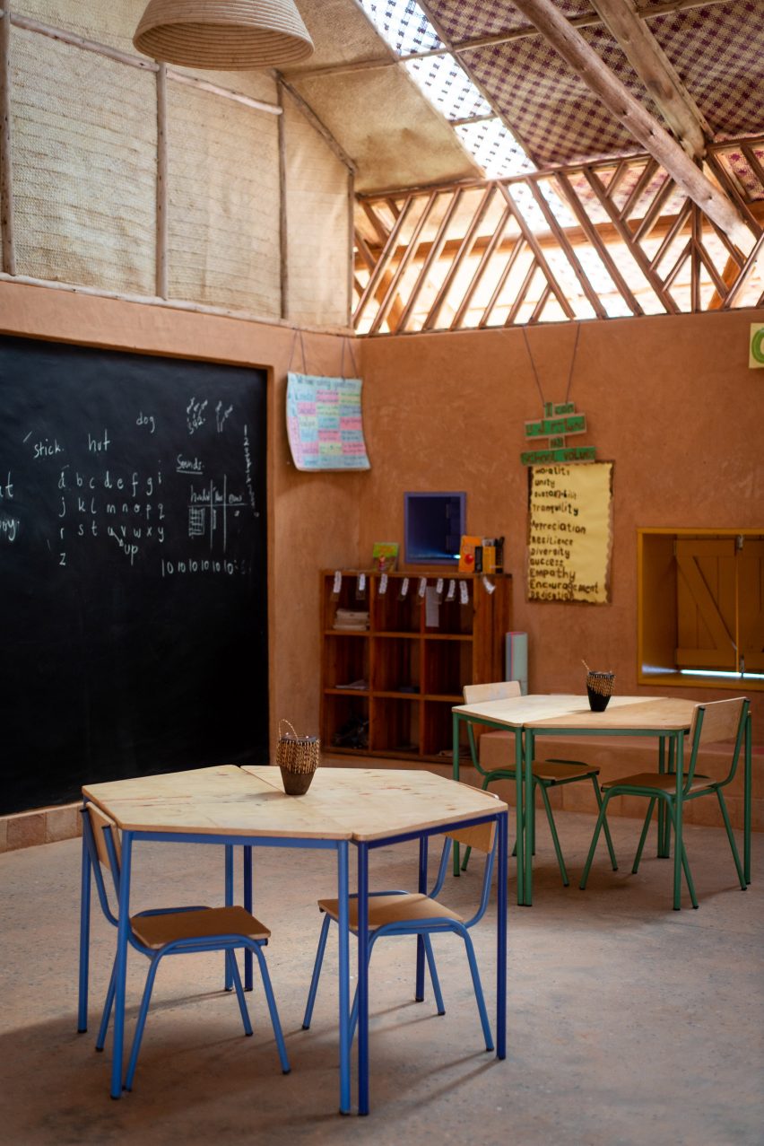 Interior of a classroom at the Mustardseed Junior School in Uganda