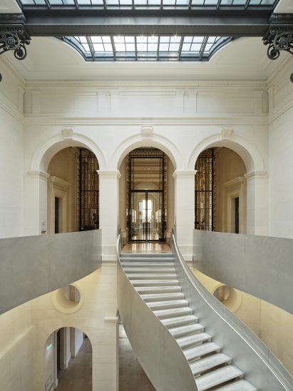 Spiral staircase in Parisian library overhauled by Bruno Gaudin Architectes