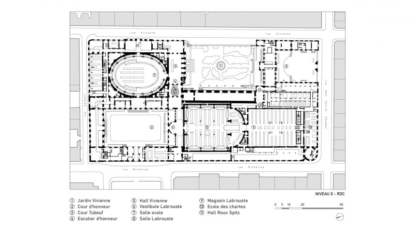 Floor plan of the Interior of National Library by Bruno Gaudin Architectes