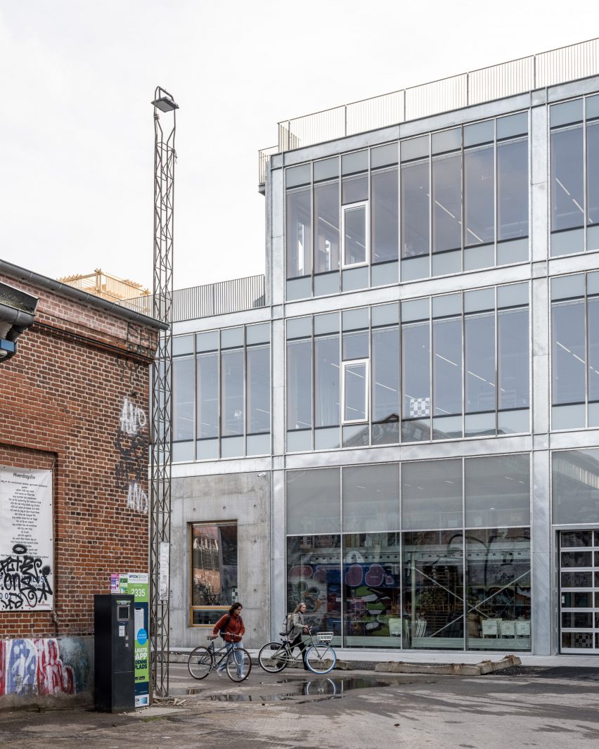 Glazed exterior of New Aarch, the new Aarhus School of Architecture building by Adept