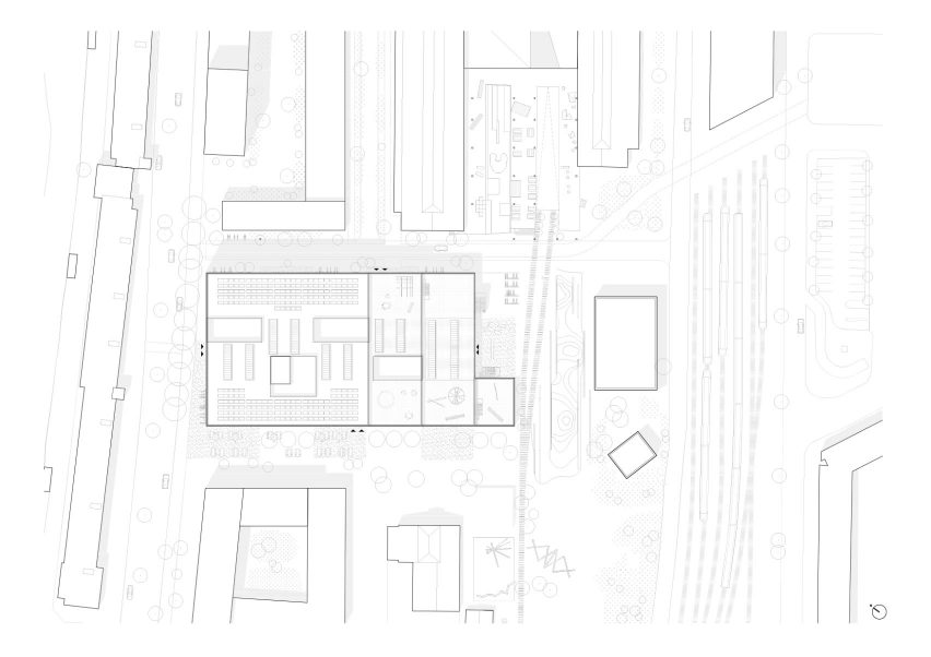 Site plan, New Aarch, the new Aarhus School of Architecture building by Adept