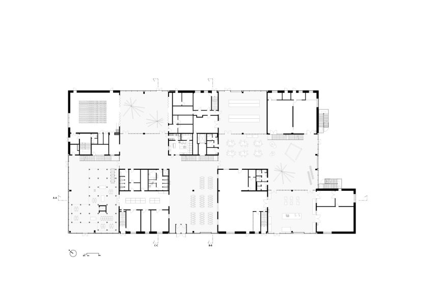 Ground floor plan, New Aarch, the new Aarhus School of Architecture building by Adept