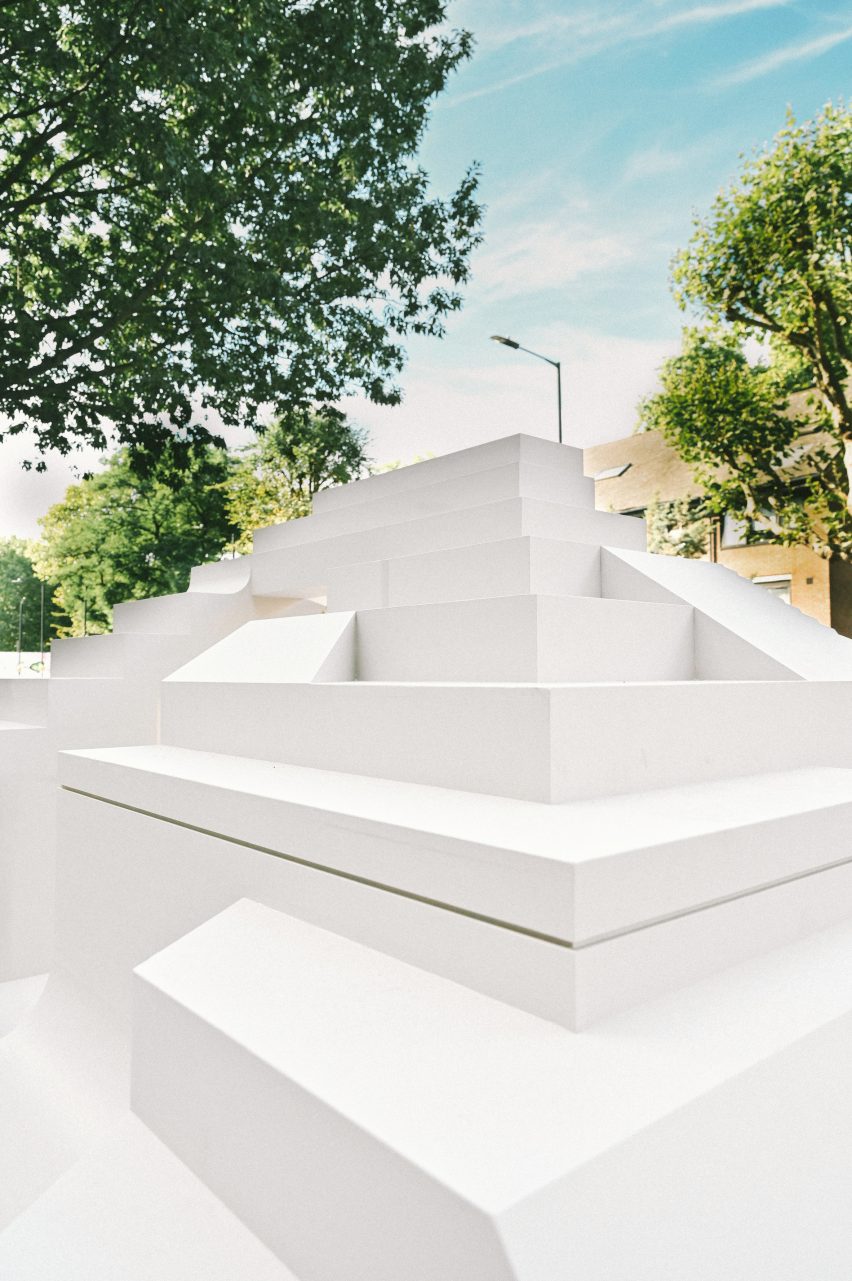 Tiered seating of Notting Hill Carnival pavilion by Sumayya Vally
