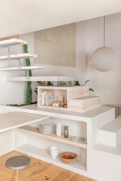 Dining area of Palau apartment by Colombo and Serboli Architecture