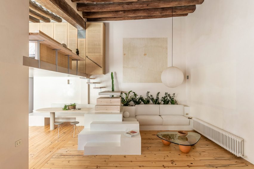 Living area of Palau apartment by Colombo and Serboli Architecture