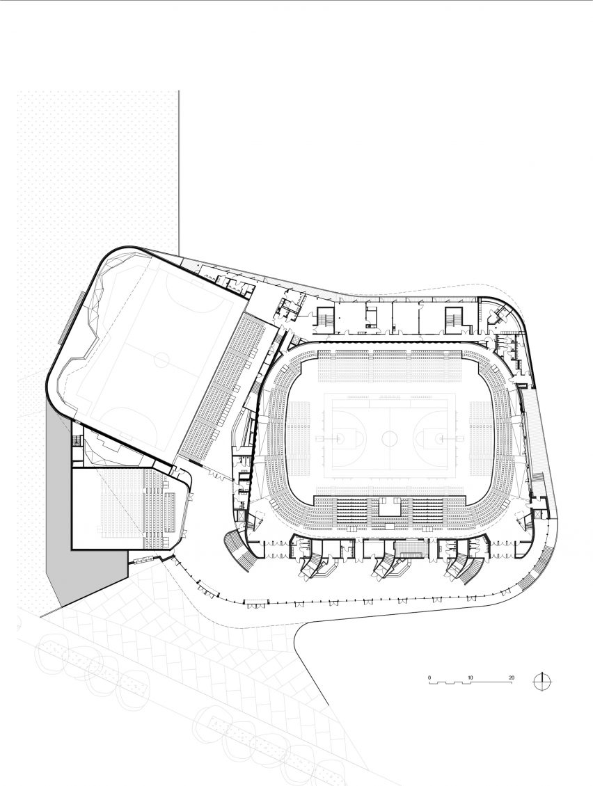Plan of Espace Mayenne by Hérault Arnod Architectures