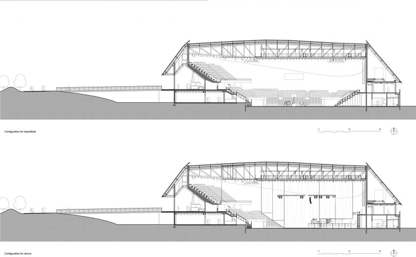 Plan of Espace Mayenne by Hérault Arnod Architectures