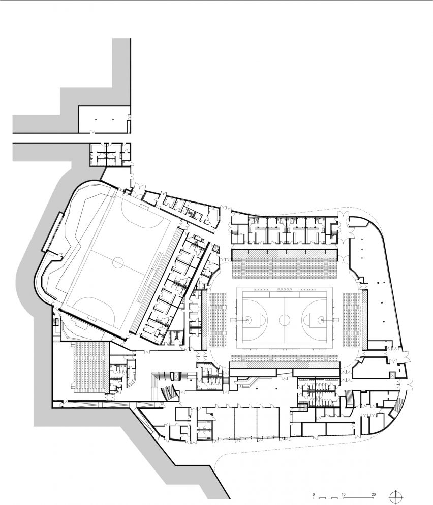 Plan of Espace Mayenne by Hérault Arnod Architectures
